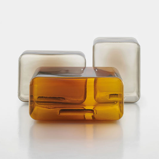 Lokum Coffee Table | Amber Blown Glass VT24 Low Rectangle