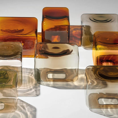 Lokum Coffee Table | Amber Blown Glass VT24 Low Square
