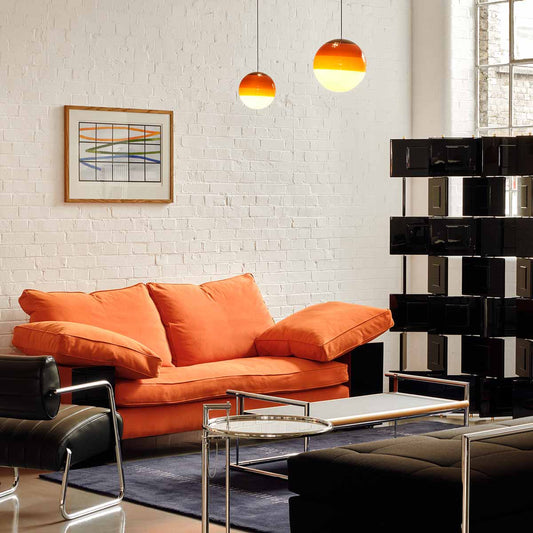 Eileen Gray Lota Sofa | Orange Cotton Upholstery