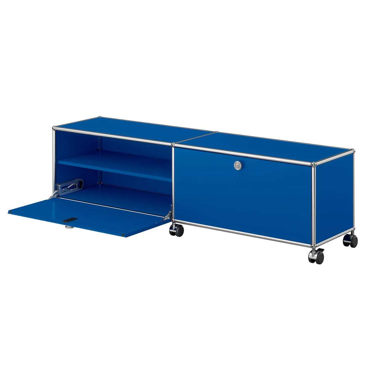 USM Low Media Unit | Gentian Blue Lacquer Panels