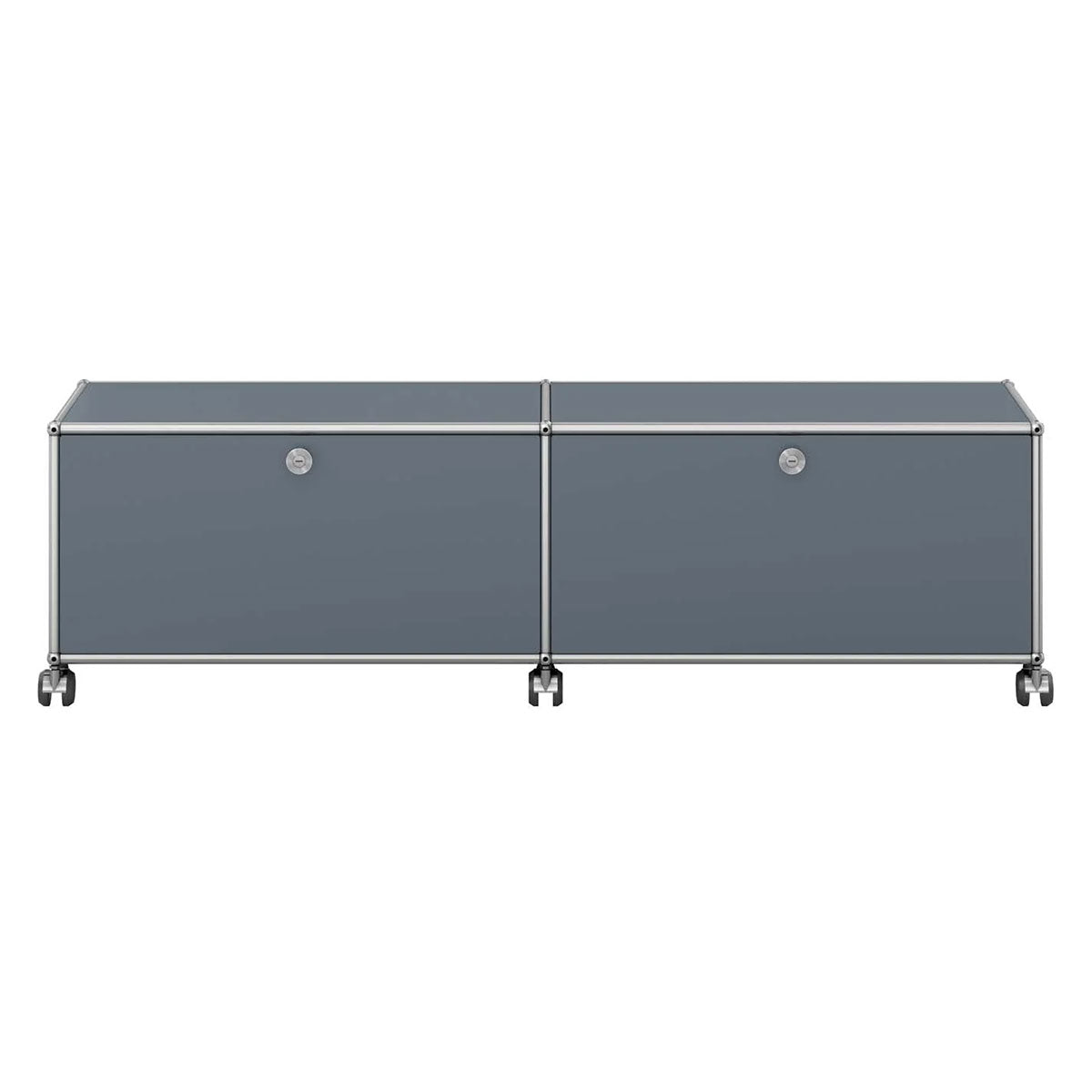 USM Low Media Unit | Medium Grey Lacquer Panels