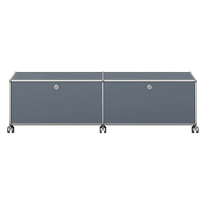 USM Low Media Unit | Medium Grey Lacquer Panels
