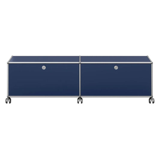 USM Low Media Unit | Steel Blue Lacquer Panels