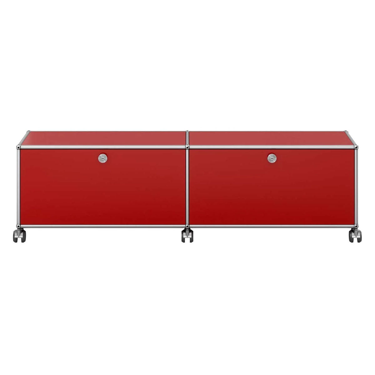 USM Low Media Unit | Ruby Red Lacquer Panels