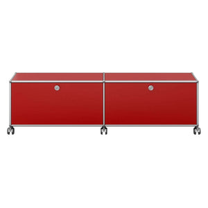 USM Low Media Unit | Ruby Red Lacquer Panels