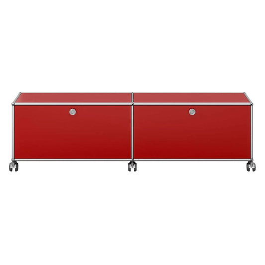 USM Low Media Unit | Ruby Red Lacquer Panels