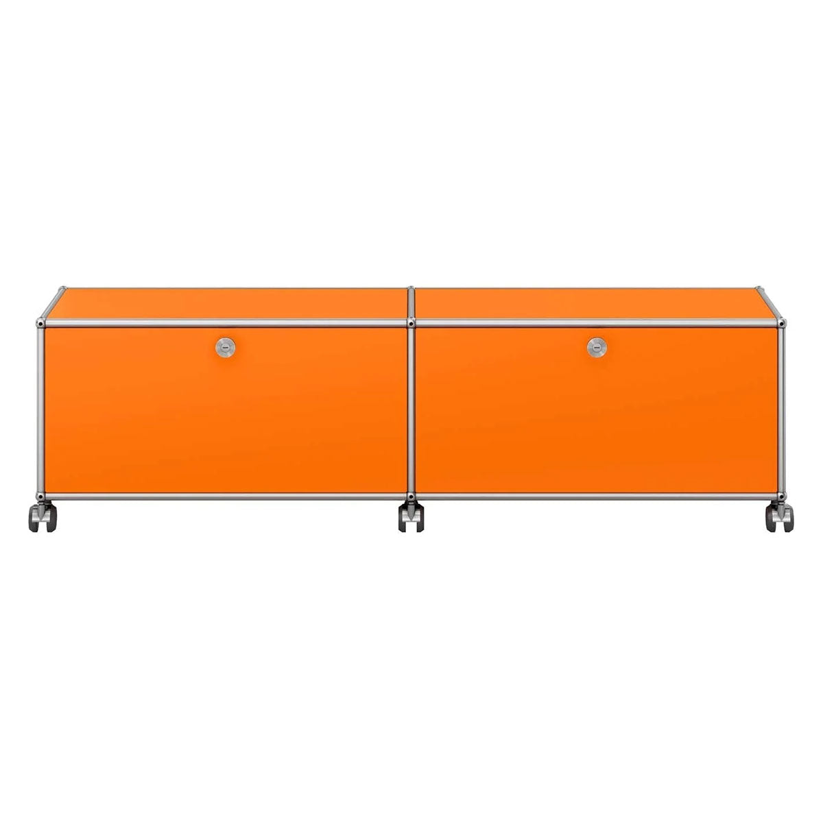 USM Low Media Unit | Orange Lacquer Panels