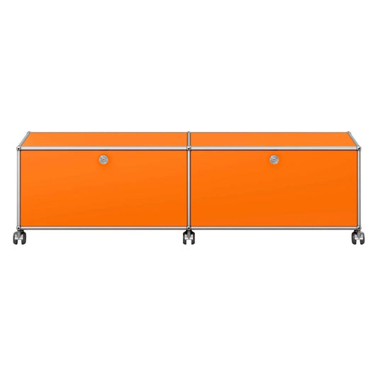 USM Low Media Unit | Orange Lacquer Panels