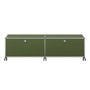USM Low Media Unit | Olive Green Lacquer Panels
