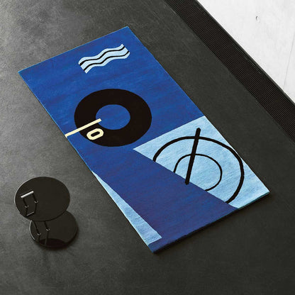 Eileen Gray Blue Marine Rug | Hand Knotted Pure New Wool