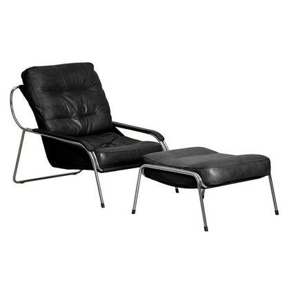 Maggiolina Lounge Chair | Brown 916 Pelle Super Leather with Dark Brown Cowhide Sling