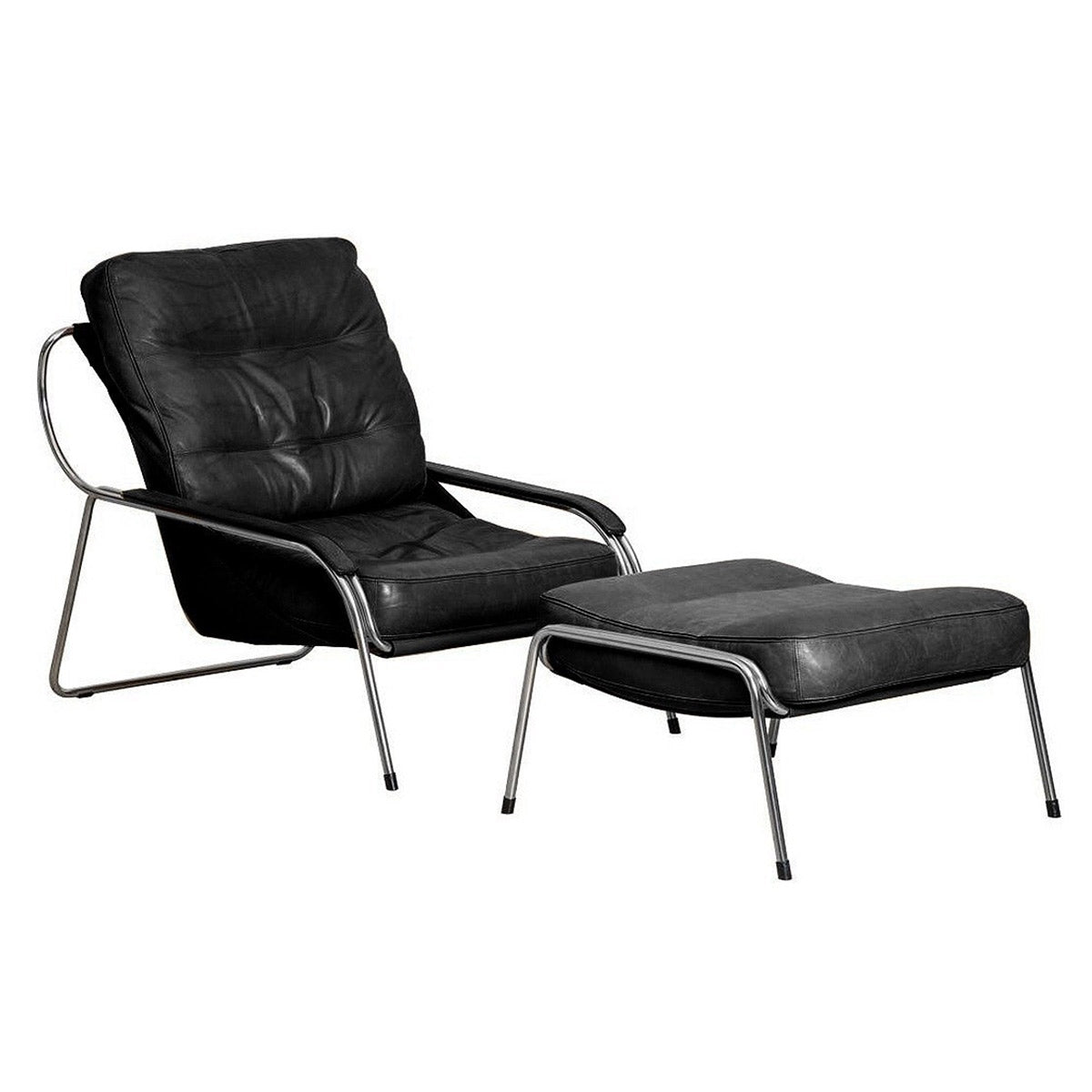 Maggiolina Pouf | Black 0306 Pelle Nappa Leather