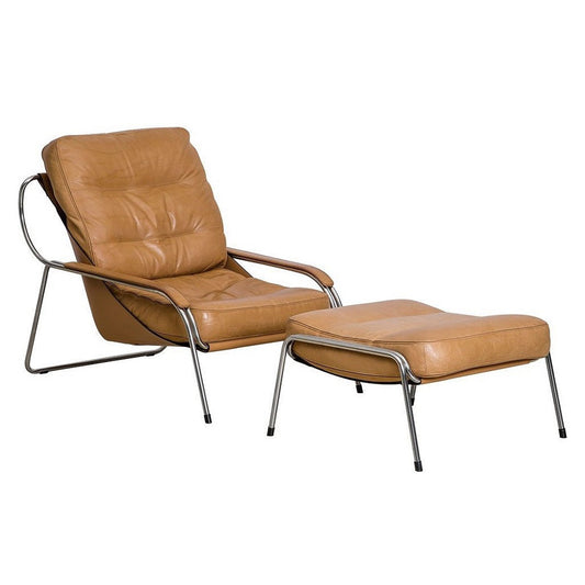 Maggiolina Lounge Chair | Cognac 0314 Pelle Nappa Leather with Cognac Cowhide Sling