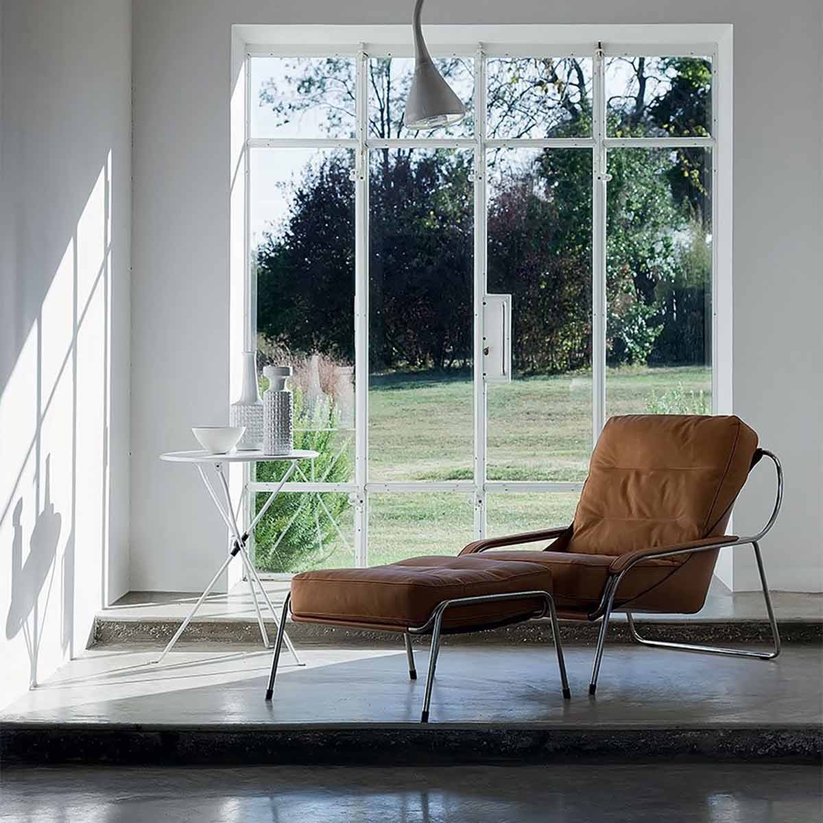 Maggiolina Lounge Chair | Cognac 0314 Pelle Nappa Leather with Cognac Cowhide Sling