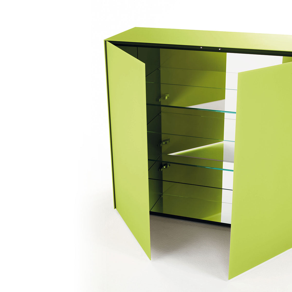 Magic Box Credenza 4 Door | Verde Melo 48 Glossy Glass