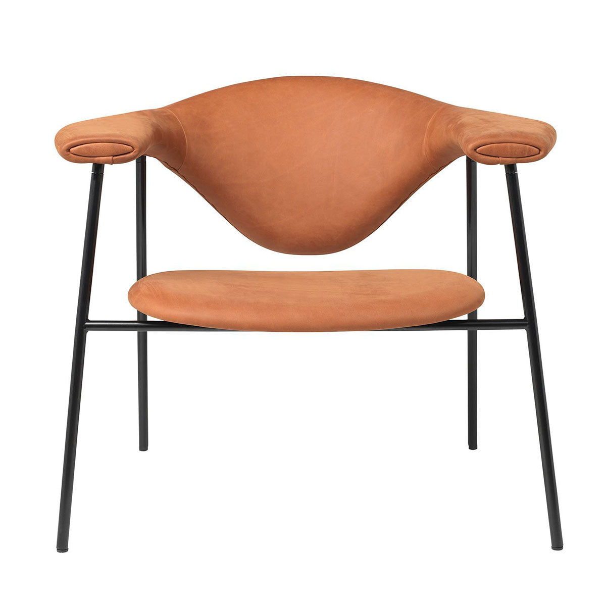 Masculo Lounge Chair 4 Legs | Dunes Leather 21000 Cognac