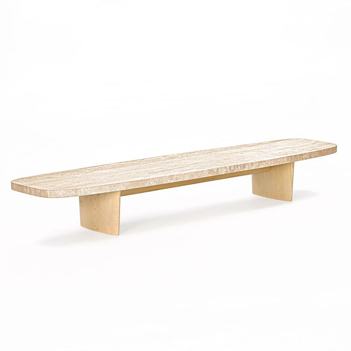 Materia Long Table | Natural Travertine Top