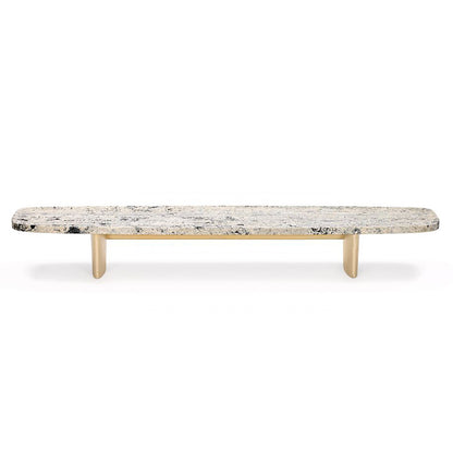 Materia Long Table | Natural Travertine Top
