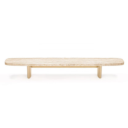 Materia Long Table | Natural Travertine Top