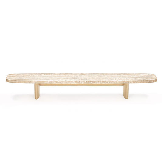 Materia Long Table | Natural Travertine Top