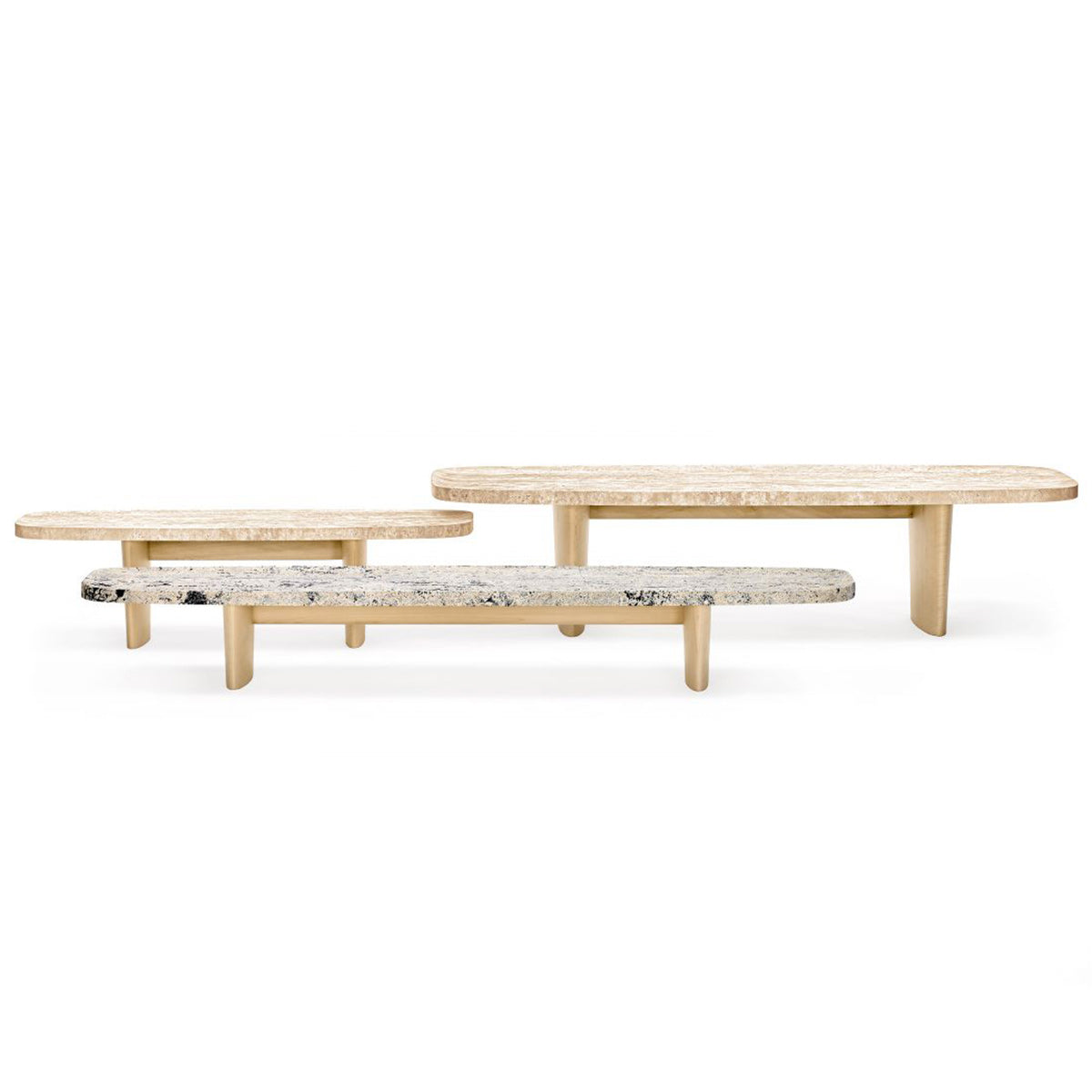Materia Long Table | Natural Travertine Top