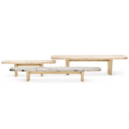 Materia Long Table | Natural Travertine Top