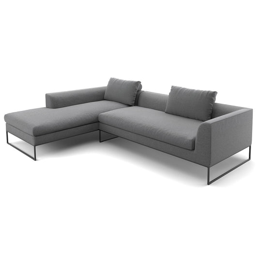 Mell Lounge Sofa with Chaise | Anthracite 9131 Fabric Upholstery