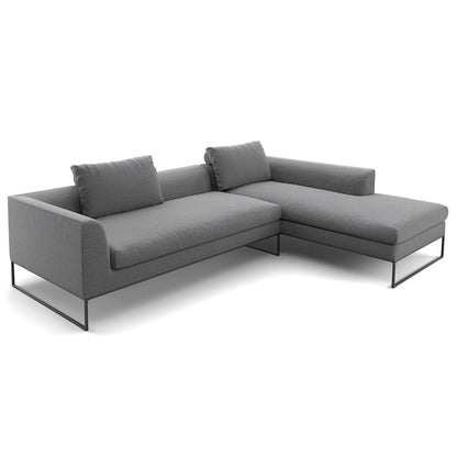 Mell Lounge Sofa with Chaise | Anthracite 9131 Fabric Upholstery
