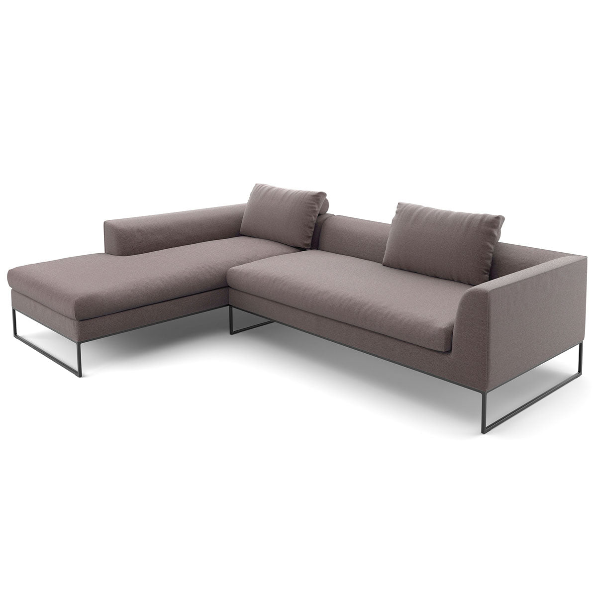 Mell Lounge Sofa with Chaise | Chestnut 9120 Fabric Upholstery
