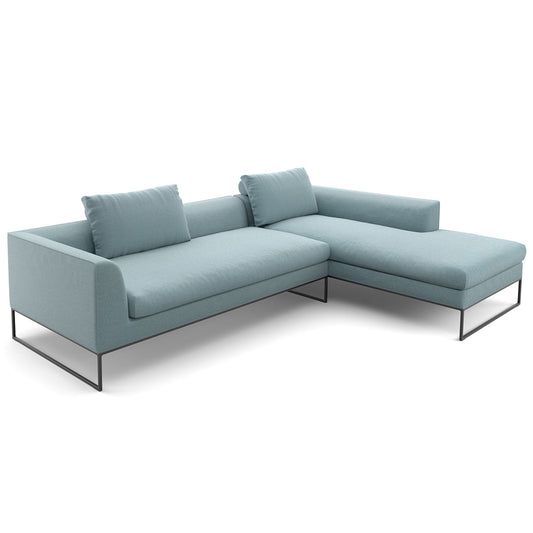 Mell Lounge Sofa with Chaise | Light Blue 9125 Fabric Upholstery