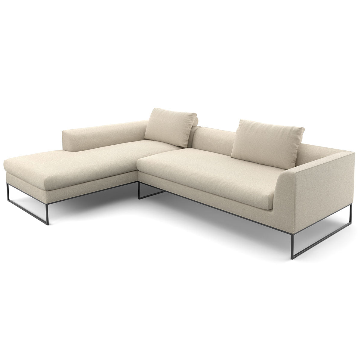 Mell Lounge Sofa with Chaise | Beige 9128 Fabric Upholstery