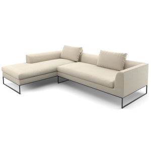 Mell Lounge Sofa with Chaise | Beige 9128 Fabric Upholstery
