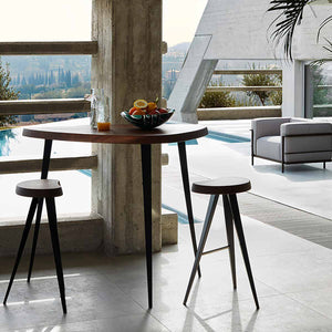 Mexique Stool | Black Stained Oak Seat with Matt Black Legs