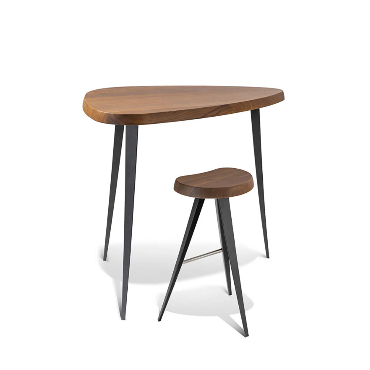 Mexique Table | American Walnut Top with Gunmetal Grey Legs