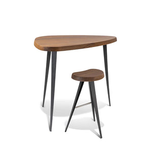 Mexique Table | American Walnut Top with Gunmetal Grey Legs