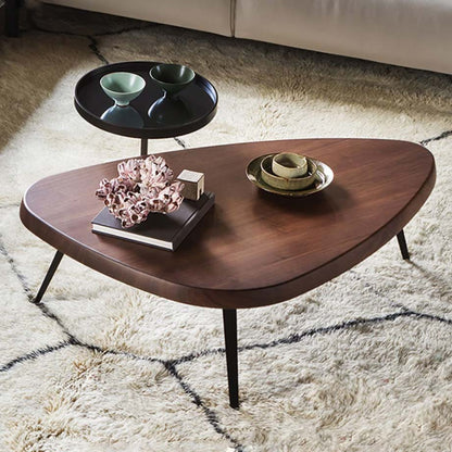 Mexique Table | American Walnut Top with Matt Black Legs