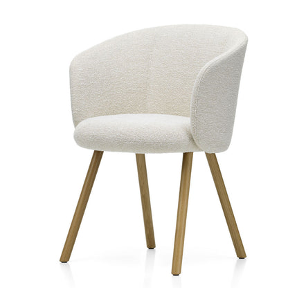 Mikado Arm Chair | Nubia 01 Ivory and Pearl Fabric Upholstery