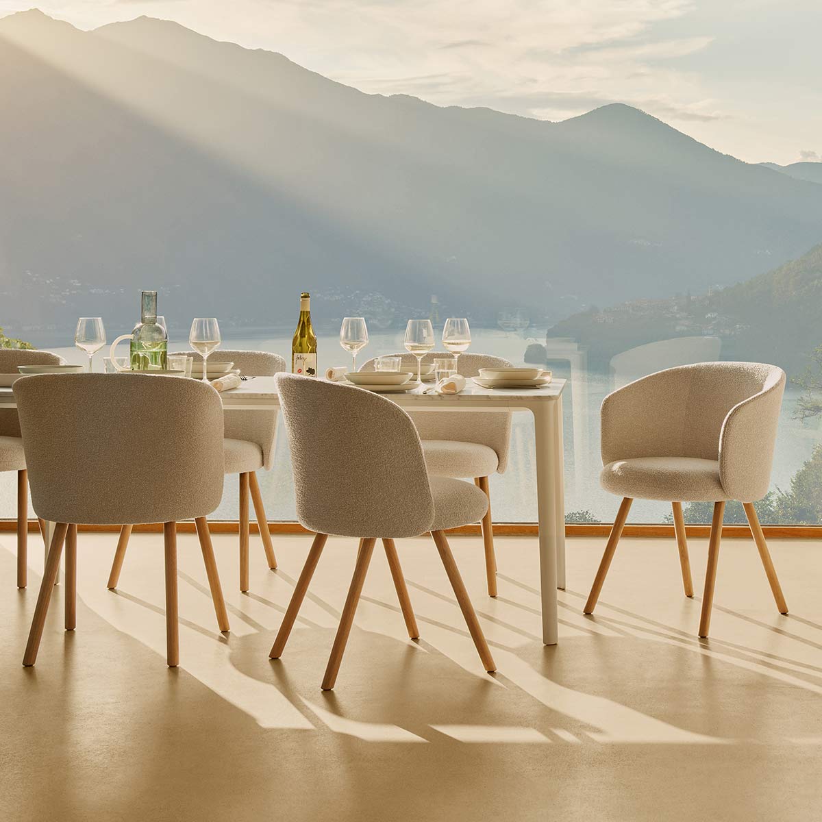 Mikado Arm Chair | Nubia 01 Ivory and Pearl Fabric Upholstery