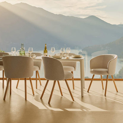 Mikado Arm Chair | Nubia 01 Ivory and Pearl Fabric Upholstery