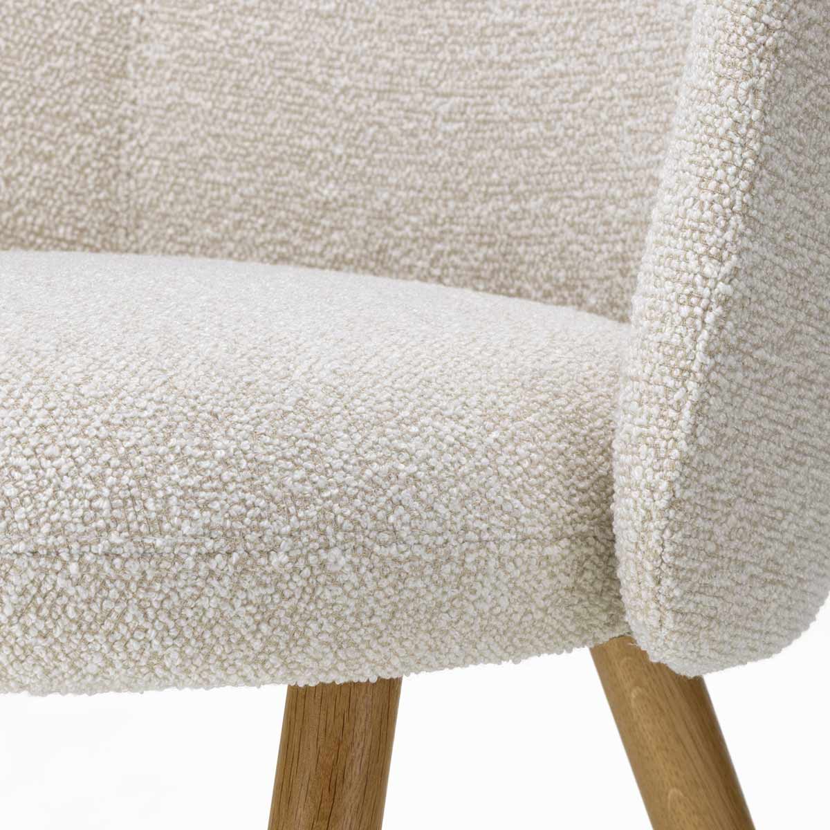 Mikado Side Chair | Nubia 01 Ivory and Pearl Fabric Upholstery