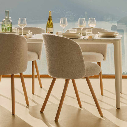Mikado Side Chair | Nubia 01 Ivory and Pearl Fabric Upholstery