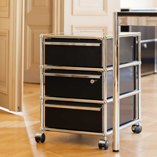 USM Mobile Pedestal | Graphite Black Lacquer Panels