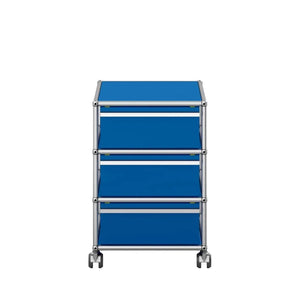 USM Mobile Pedestal | Gentian Blue Lacquer Panels