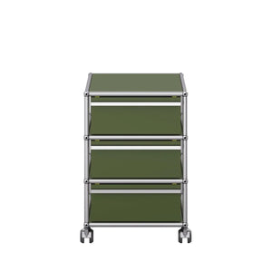USM Mobile Pedestal | Olive Green Lacquer Panels