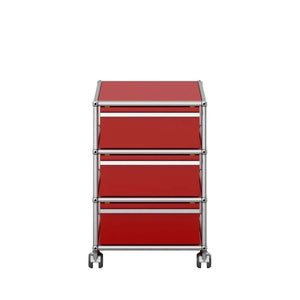USM Mobile Pedestal | Ruby Red Lacquer Panels
