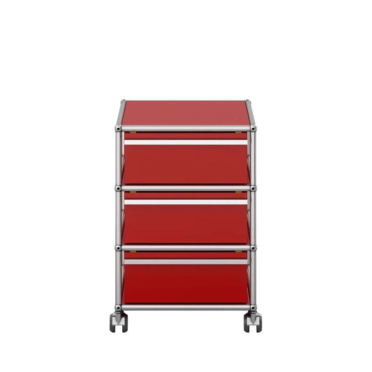 USM Mobile Pedestal | Ruby Red Lacquer Panels