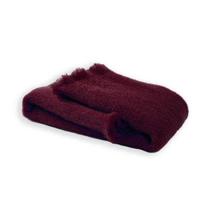 Mohair Lisos Throw | Burgundy Ref 512