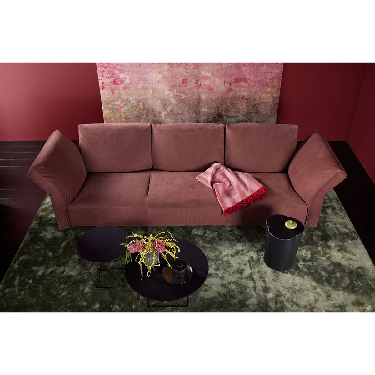 Molamisa 3 Seat Sofa | Sumach 1486 Velvet Leather
