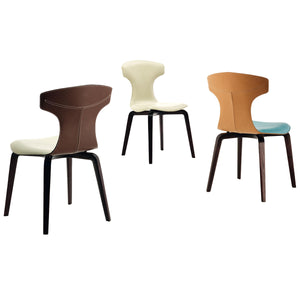 Montera Side Chair | Panna and Testa di Moro Leather