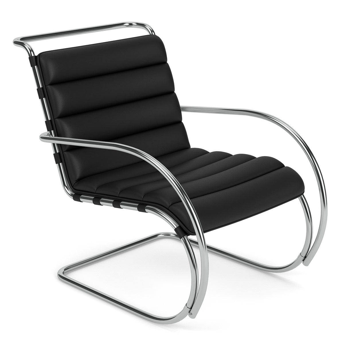 MR Armchair Bauhaus Edition | Black Bellagio BEL01 Leather